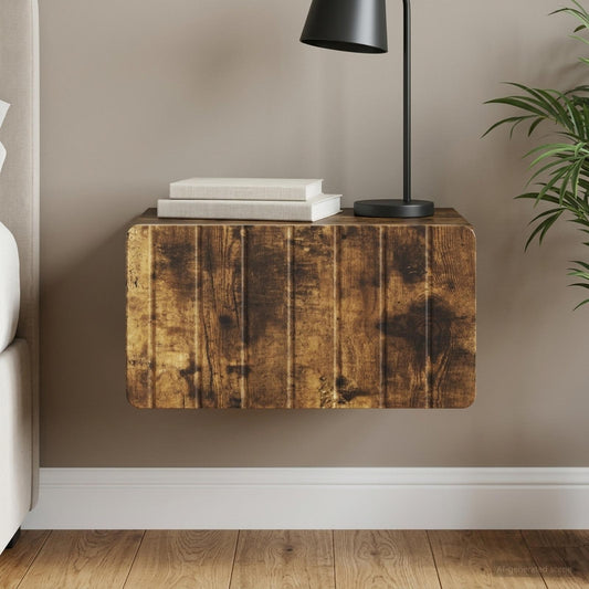 vidaXL Wall-Mounted Bedside Cabinet Smoked Oak 49 x 34.5 x 24 cm