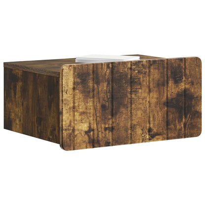 vidaXL Wall-Mounted Bedside Cabinet Smoked Oak 49 x 34.5 x 24 cm