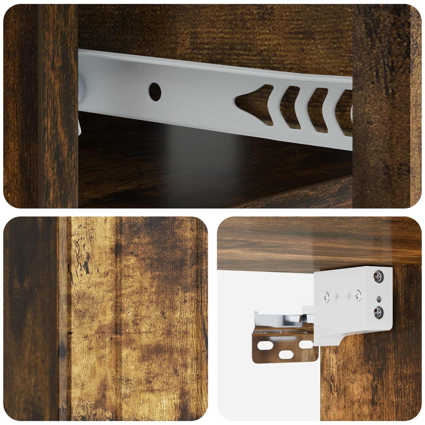 vidaXL Wall-Mounted Bedside Cabinet 2 pcs Smoked Oak 49 x 34.5 x 24 cm