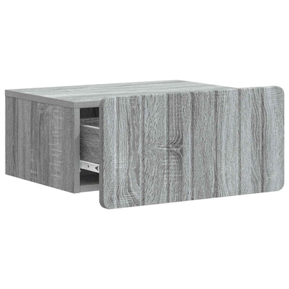 vidaXL Wall-Mounted Bedside Cabinet Grey Sonoma 49 x 34.5 x 24 cm