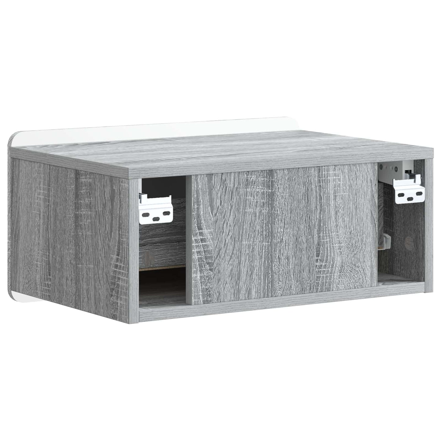vidaXL Wall-Mounted Bedside Cabinet Grey Sonoma 49 x 34.5 x 24 cm