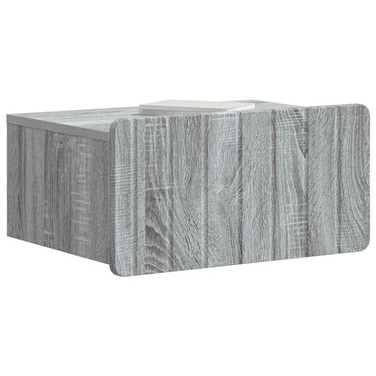 vidaXL Wall-Mounted Bedside Cabinet Grey Sonoma 49 x 34.5 x 24 cm