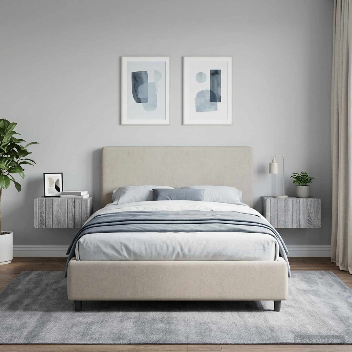 vidaXL Wall-Mounted Bedside Cabinet 2 pcs Grey Sonoma Engineered Wood