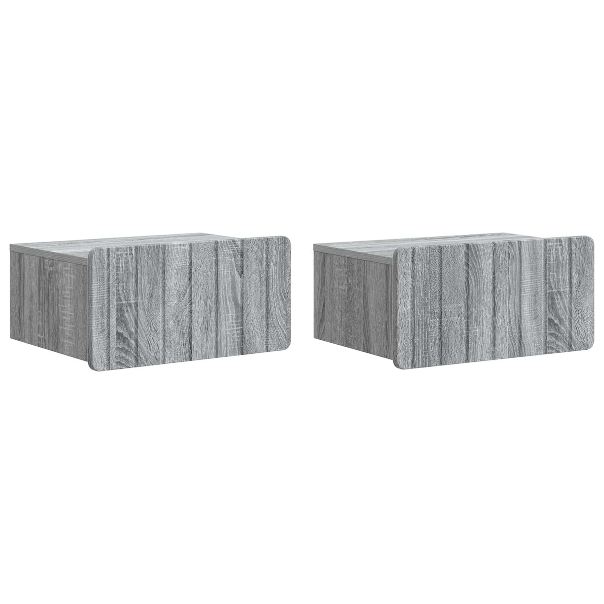vidaXL Wall-Mounted Bedside Cabinet 2 pcs Grey Sonoma