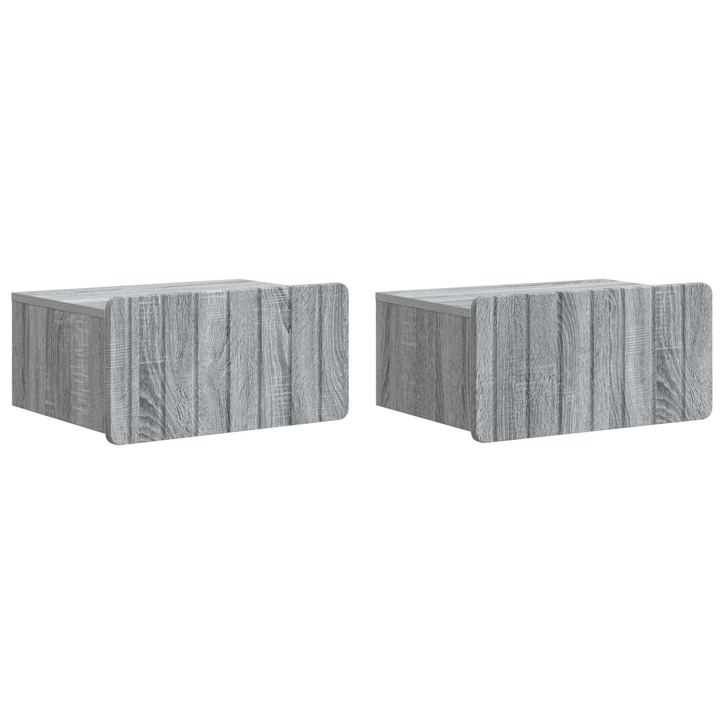 vidaXL Wall-Mounted Bedside Cabinet 2 pcs Grey Sonoma Engineered Wood