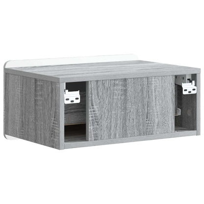 vidaXL Wall-Mounted Bedside Cabinet 2 pcs Grey Sonoma Engineered Wood