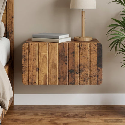 vidaXL Wall-Mounted Bedside Cabinet Old Wood 49 x 34.5 x 24 cm