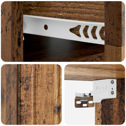 vidaXL Wall-Mounted Bedside Cabinet 2 pcs Old Wood 49 x 34.5 x 24 cm