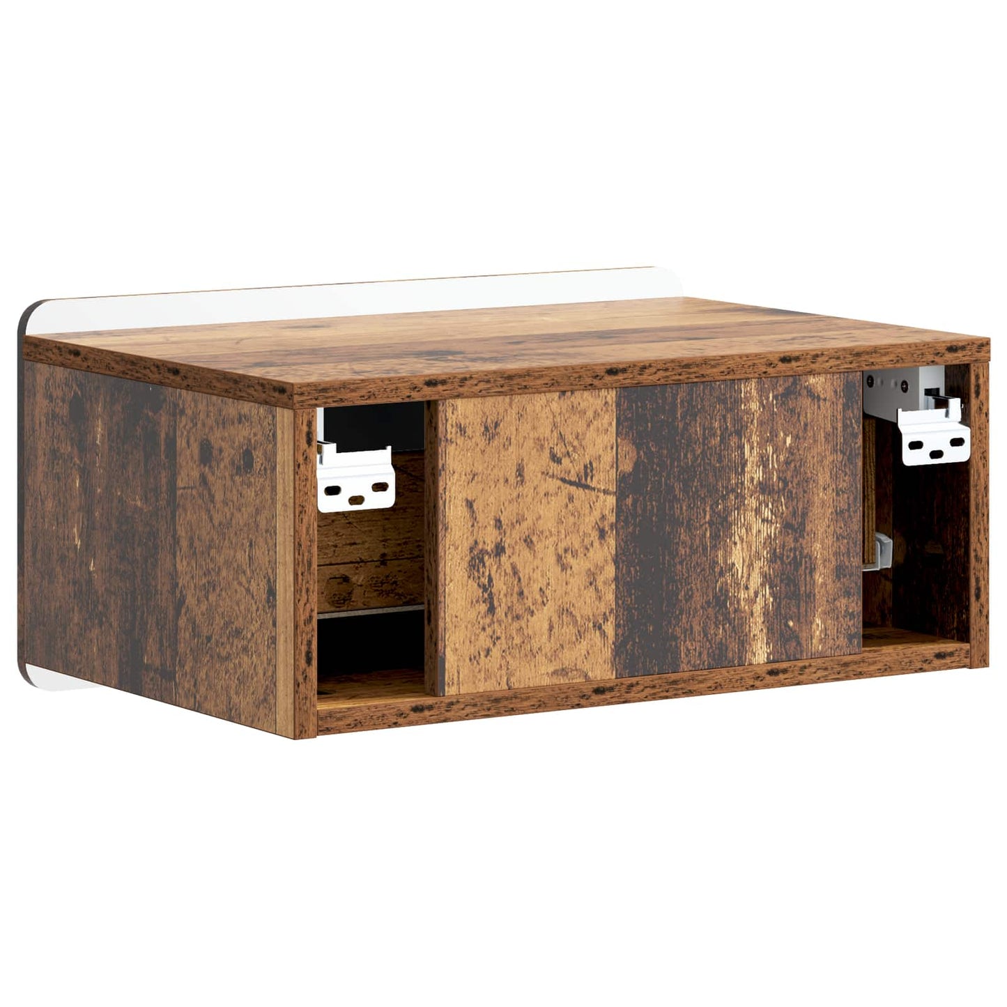 vidaXL Wall-Mounted Bedside Cabinet 2 pcs Old Wood 49 x 34.5 x 24 cm