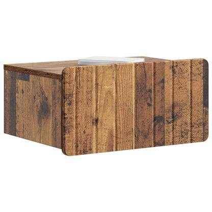 vidaXL Wall-Mounted Bedside Cabinet 2 pcs Old Wood 49 x 34.5 x 24 cm