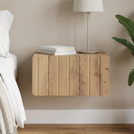 vidaXL Wall-Mounted Bedside Cabinet Artisan Oak 49 x 34.5 x 24 cm