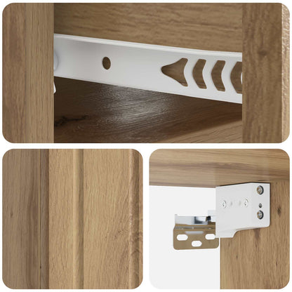 vidaXL Wall-Mounted Bedside Cabinet 2 pcs Artisan Oak
