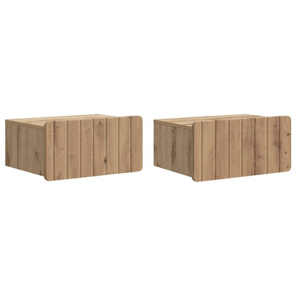 vidaXL Wall-Mounted Bedside Cabinet 2 pcs Artisan Oak