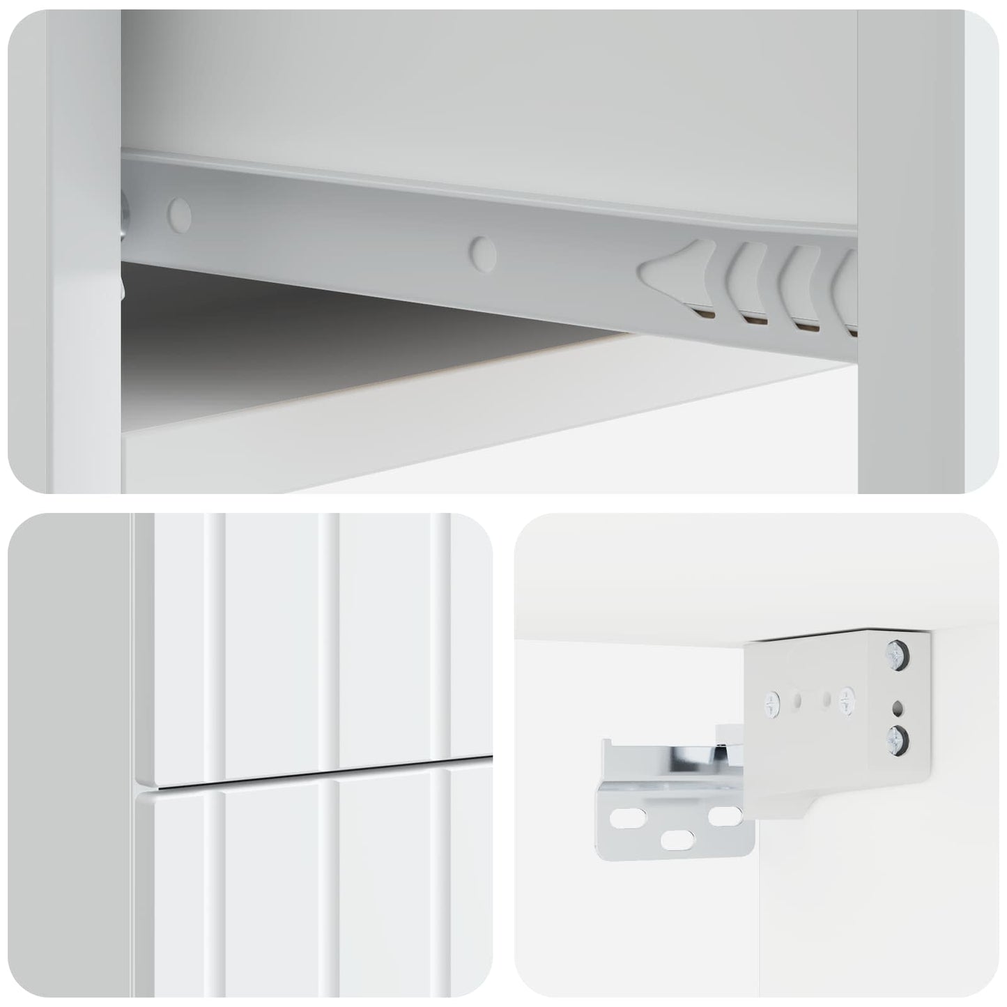 vidaXL Wall-Mounted Bedside Cabinet White 33 x 34.5 x 43 cm