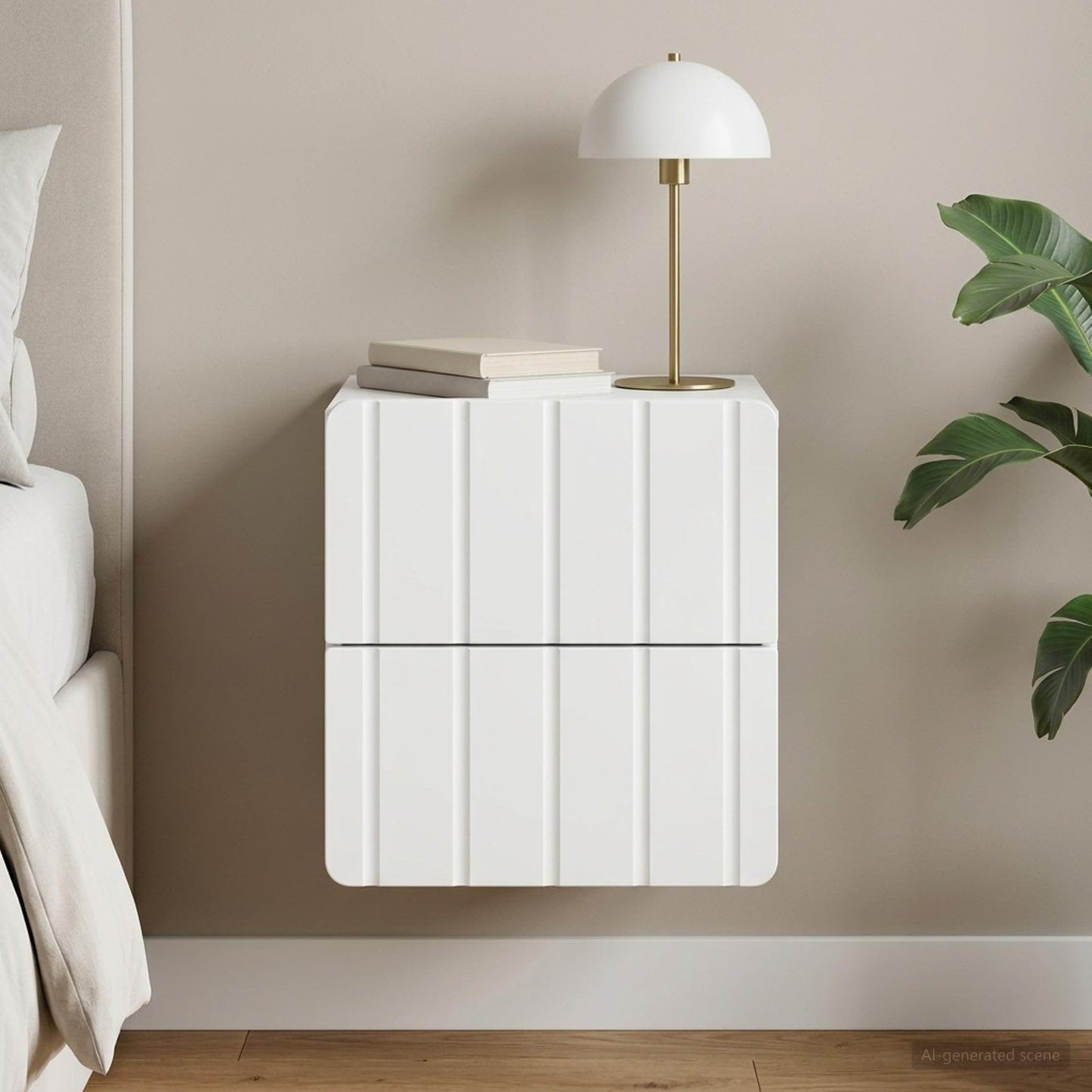 vidaXL Wall-Mounted Bedside Cabinet White 33 x 34.5 x 43 cm