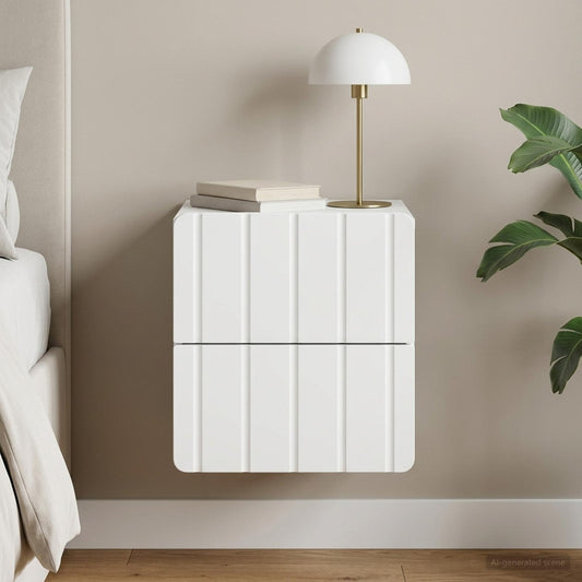 vidaXL Wall-Mounted Bedside Cabinet White 33 x 34.5 x 43 cm
