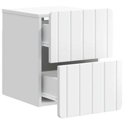 vidaXL Wall-Mounted Bedside Cabinet White 33 x 34.5 x 43 cm