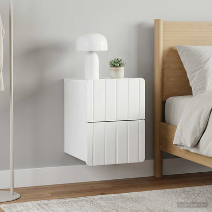 vidaXL Wall-Mounted Bedside Cabinet 2 pcs White 33 x 34.5 x 43 cm
