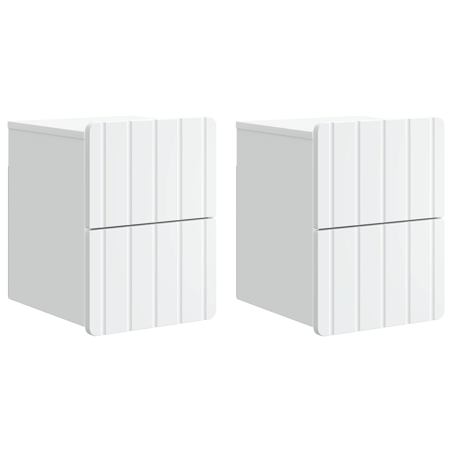vidaXL Wall-Mounted Bedside Cabinet 2 pcs White 33 x 34.5 x 43 cm