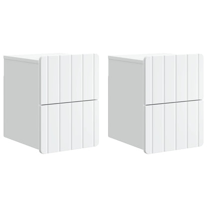 vidaXL Wall-Mounted Bedside Cabinet 2 pcs White 33 x 34.5 x 43 cm