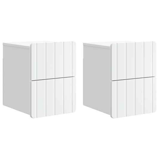 vidaXL Wall-Mounted Bedside Cabinet 2 pcs White 33 x 34.5 x 43 cm