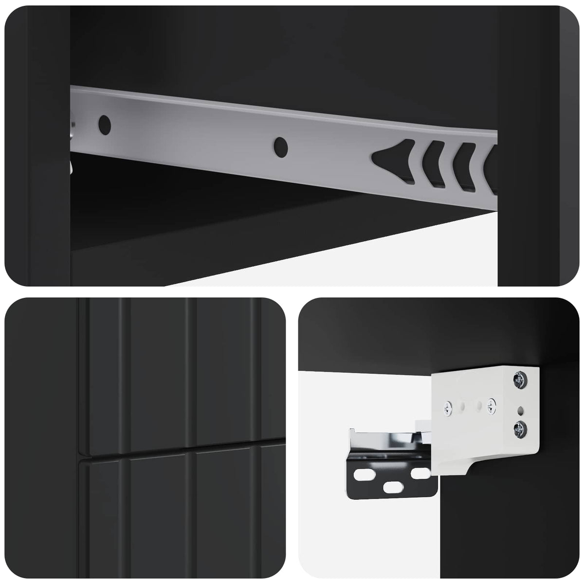 vidaXL Wall-Mounted Bedside Cabinet Black 33 x 34.5 x 43 cm