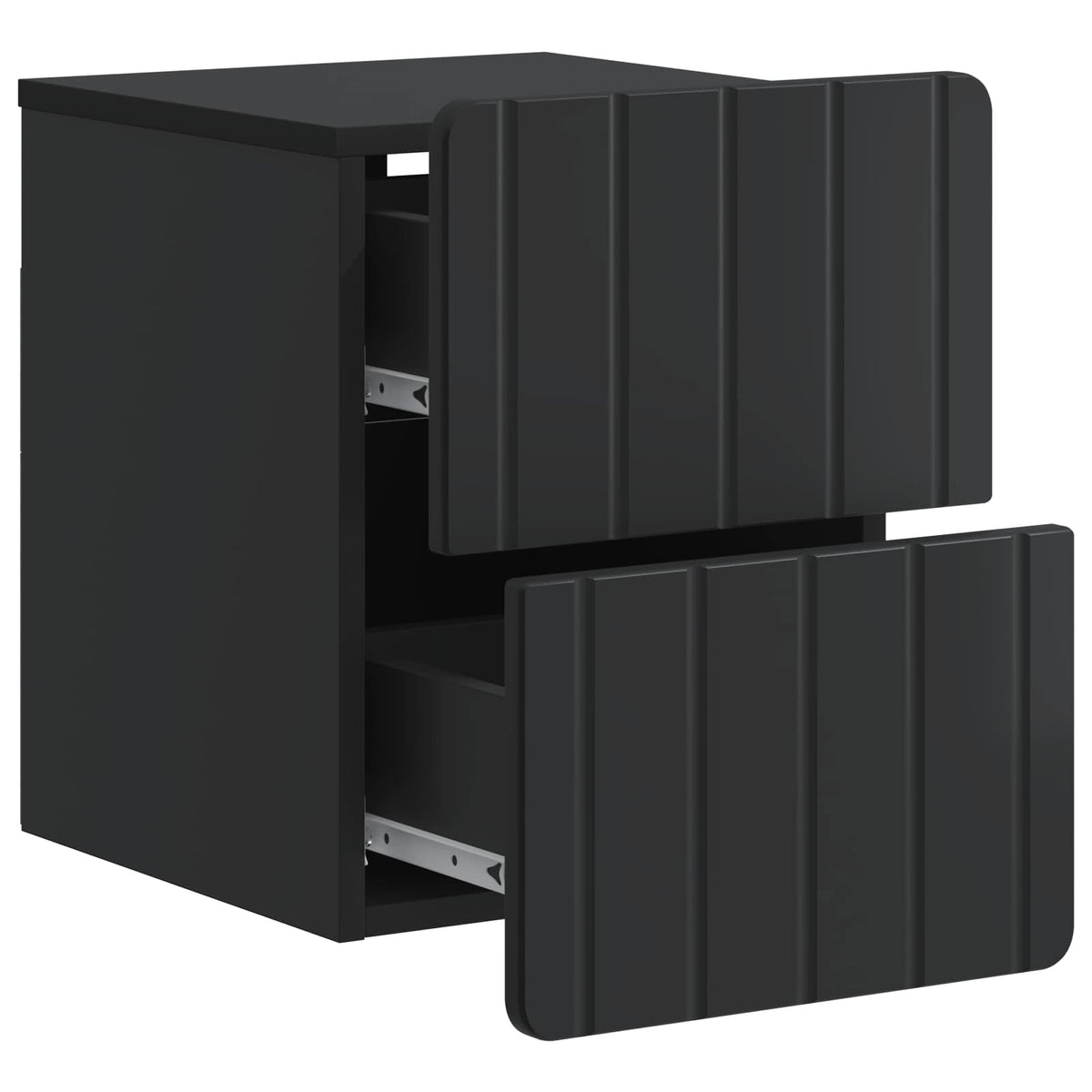 vidaXL Wall-Mounted Bedside Cabinet Black 33 x 34.5 x 43 cm