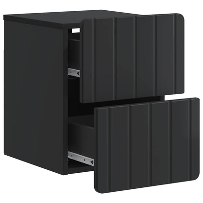 vidaXL Wall-Mounted Bedside Cabinet Black 33 x 34.5 x 43 cm