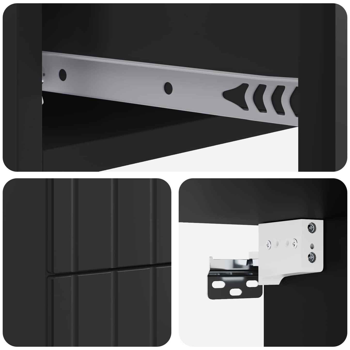 vidaXL Wall-Mounted Bedside Cabinet 2 pcs Black 33 x 34.5 x 43 cm