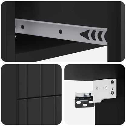 vidaXL Wall-Mounted Bedside Cabinet 2 pcs Black 33 x 34.5 x 43 cm