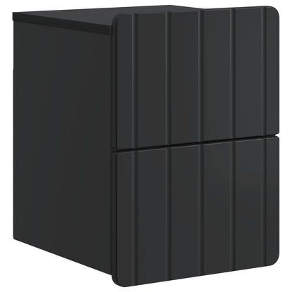 vidaXL Wall-Mounted Bedside Cabinet 2 pcs Black 33 x 34.5 x 43 cm