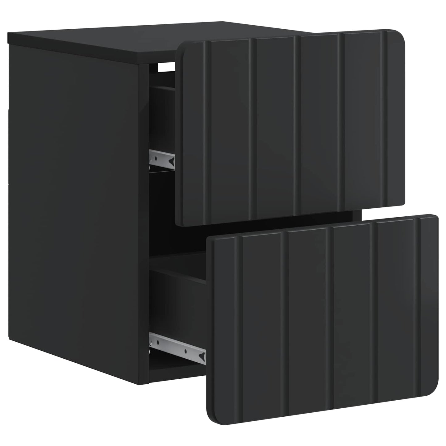 vidaXL Wall-Mounted Bedside Cabinet 2 pcs Black 33 x 34.5 x 43 cm