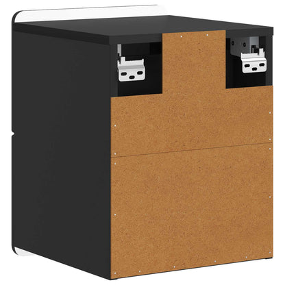 vidaXL Wall-Mounted Bedside Cabinet 2 pcs Black 33 x 34.5 x 43 cm