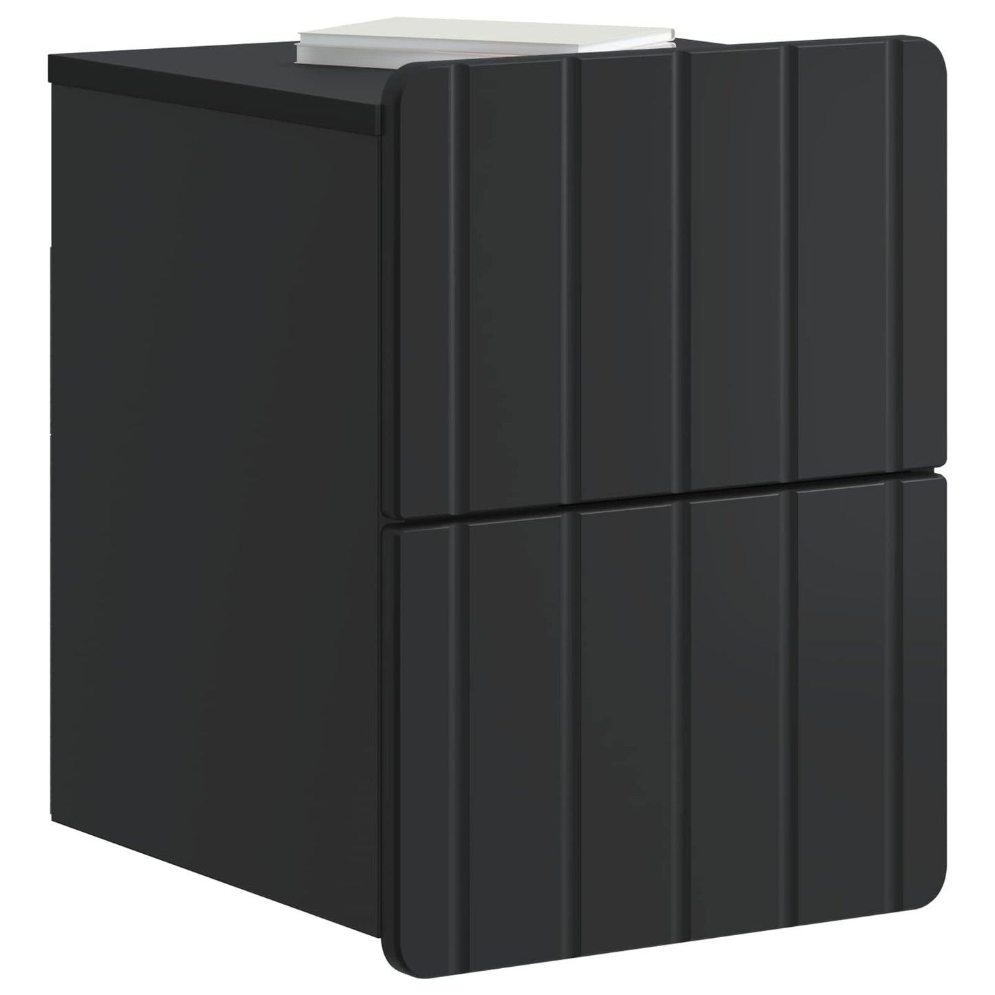 vidaXL Wall-Mounted Bedside Cabinet 2 pcs Black 33 x 34.5 x 43 cm