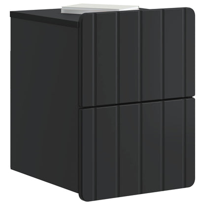 vidaXL Wall-Mounted Bedside Cabinet 2 pcs Black 33 x 34.5 x 43 cm