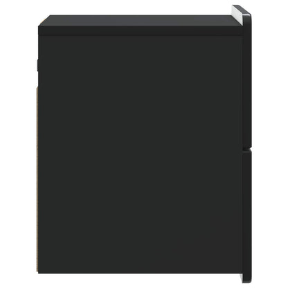 vidaXL Wall-Mounted Bedside Cabinet 2 pcs Black 33 x 34.5 x 43 cm