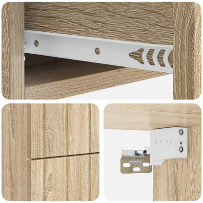 vidaXL Wall-Mounted Bedside Cabinet Sonoma Oak 33 x 34.5 x 43 cm