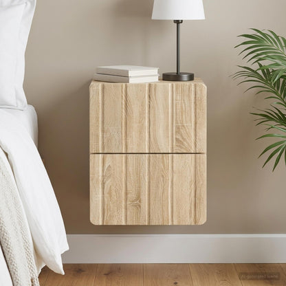 vidaXL Wall-Mounted Bedside Cabinet Sonoma Oak 33 x 34.5 x 43 cm
