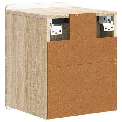 vidaXL Wall-Mounted Bedside Cabinet Sonoma Oak 33 x 34.5 x 43 cm