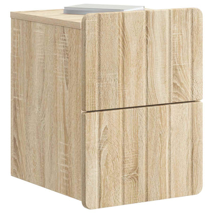 vidaXL Wall-Mounted Bedside Cabinet Sonoma Oak 33 x 34.5 x 43 cm