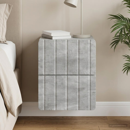 vidaXL Wall-Mounted Bedside Cabinet Concrete Grey 33 x 34.5 x 43 cm