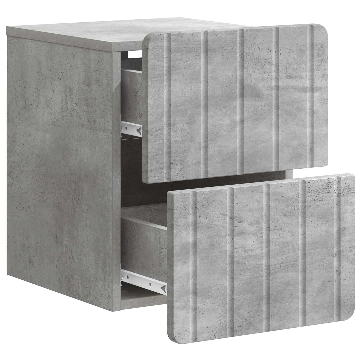 vidaXL Wall-Mounted Bedside Cabinet Concrete Grey 33 x 34.5 x 43 cm