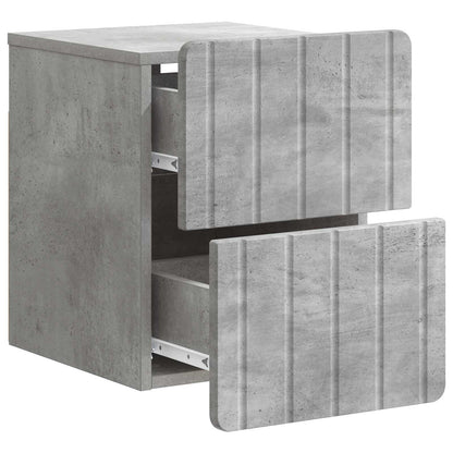 vidaXL Wall-Mounted Bedside Cabinet Concrete Grey 33 x 34.5 x 43 cm