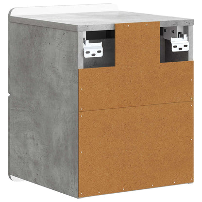 vidaXL Wall-Mounted Bedside Cabinet Concrete Grey 33 x 34.5 x 43 cm
