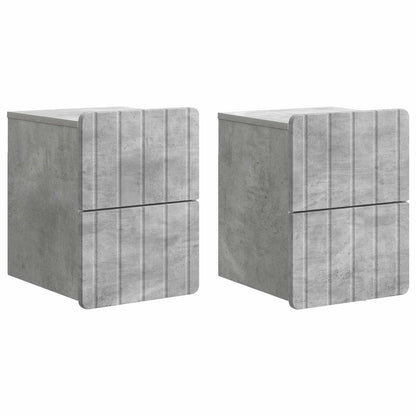 vidaXL Wall-Mounted Bedside Cabinet with Drawer 2 pcs Concrete Grey