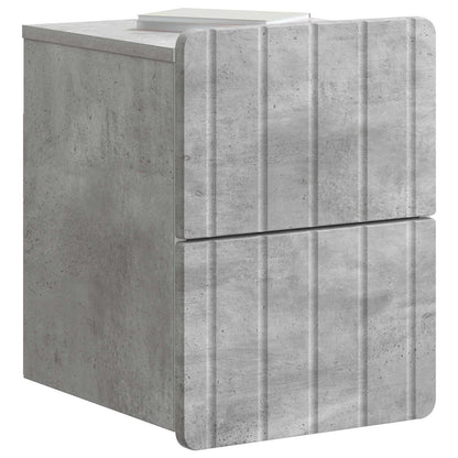 vidaXL Wall-Mounted Bedside Cabinet with Drawer 2 pcs Concrete Grey