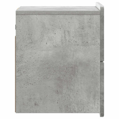 vidaXL Wall-Mounted Bedside Cabinet with Drawer 2 pcs Concrete Grey