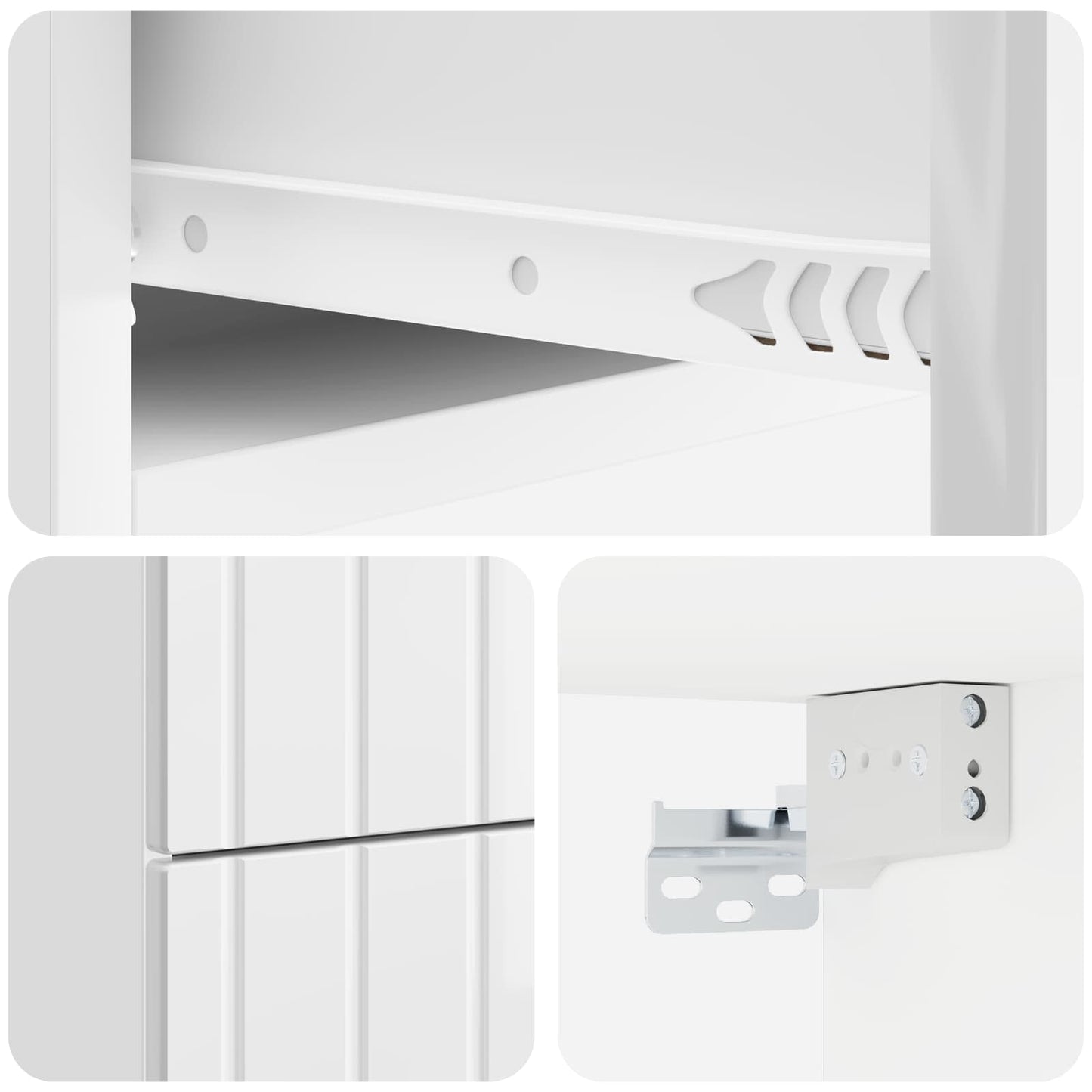 vidaXL Wall-Mounted Bedside Cabinet High Gloss White 33 x 34.5 x 43 cm