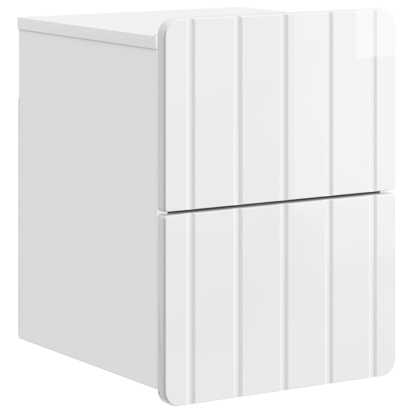 vidaXL Wall-Mounted Bedside Cabinet High Gloss White 33 x 34.5 x 43 cm