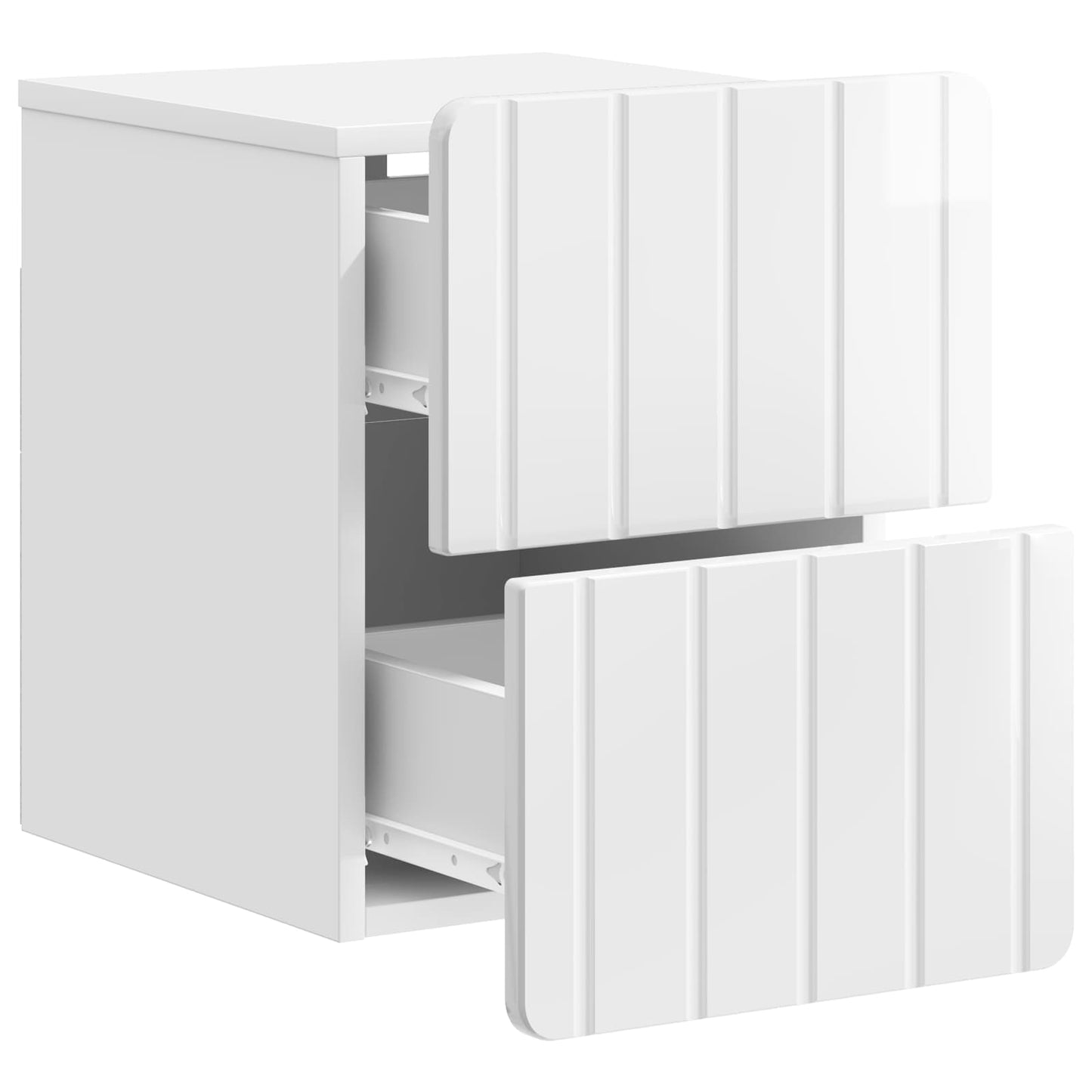 vidaXL Wall-Mounted Bedside Cabinet High Gloss White 33 x 34.5 x 43 cm